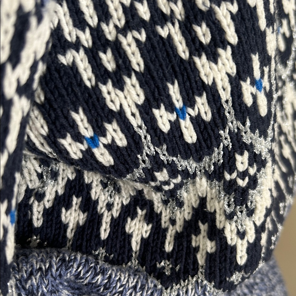 Blue Patterned Women's Sweater - Picture 4 of 6